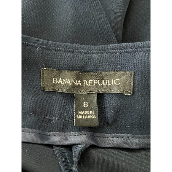 Banana Republic Pants Womens Size 8 Dress Blue Mid Rise Straight Leg Trousers - Picture 5 of 7